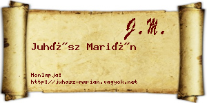Juhász Marián névjegykártya